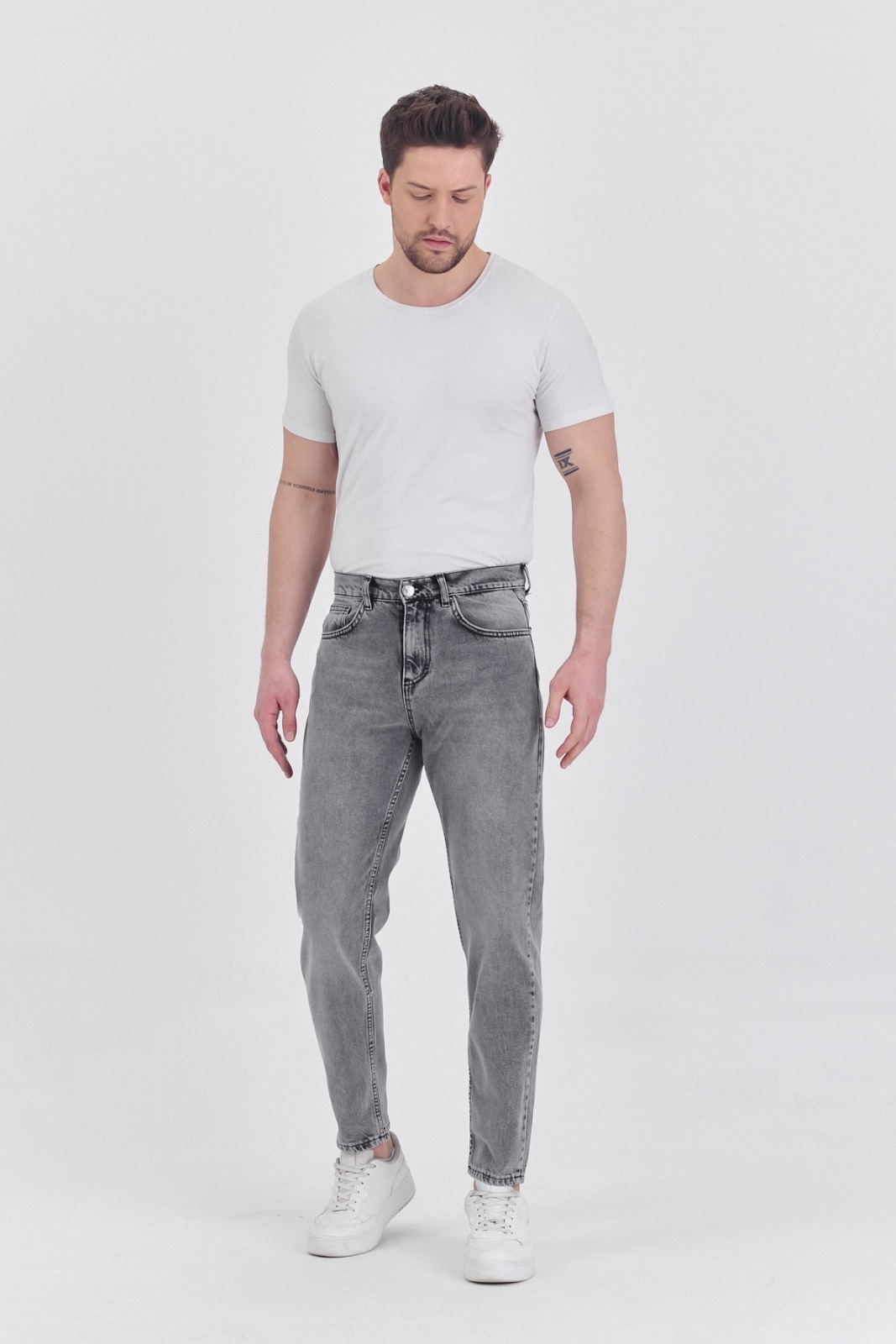 Rafaelli Erkek Gri Regular Fit Jean Pantolon